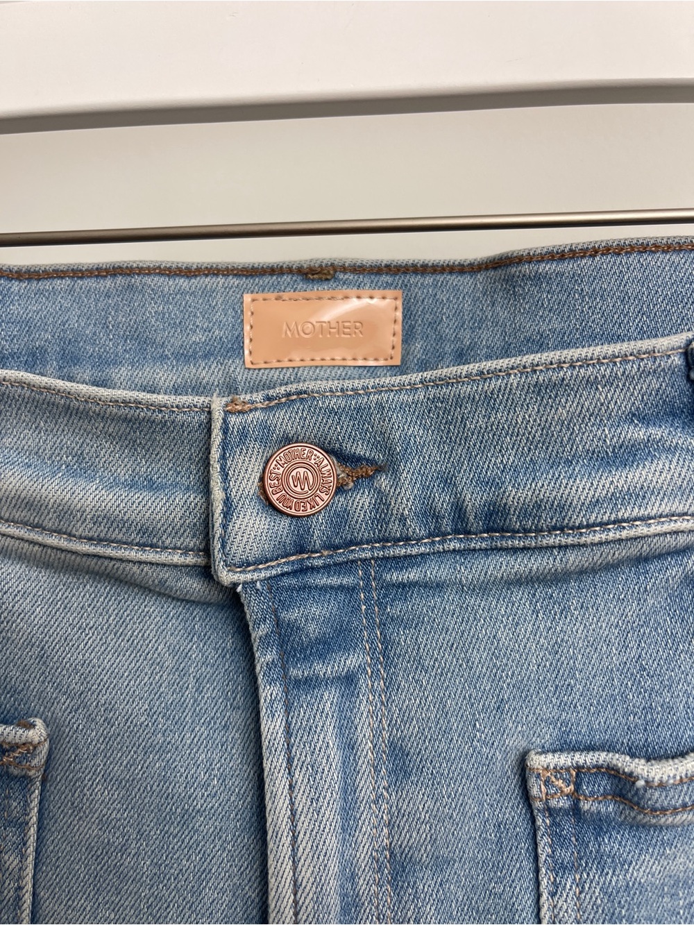 MOTHER Light Blue Wide Leg Crop Jeans Size 29 - Picture 3 of 11
